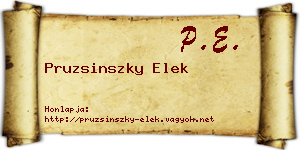 Pruzsinszky Elek névjegykártya