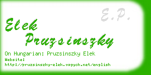 elek pruzsinszky business card